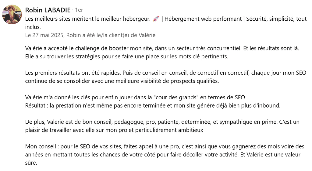 avis client Robin labadie