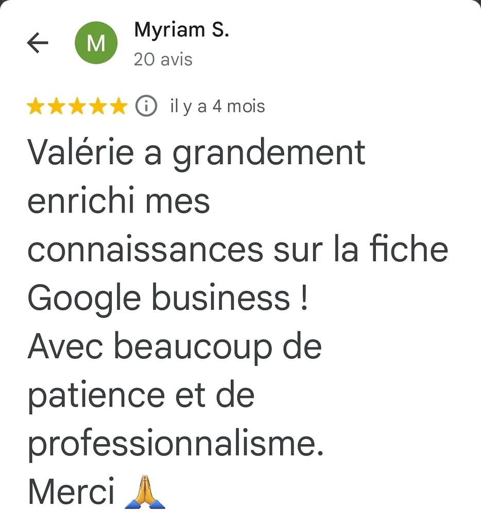 avis formation SEO local Valerie Oberfeld